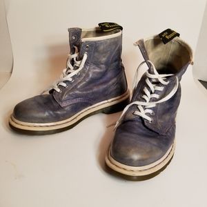 Dr. Martens Denim Blue Leather Boots 8 Holes